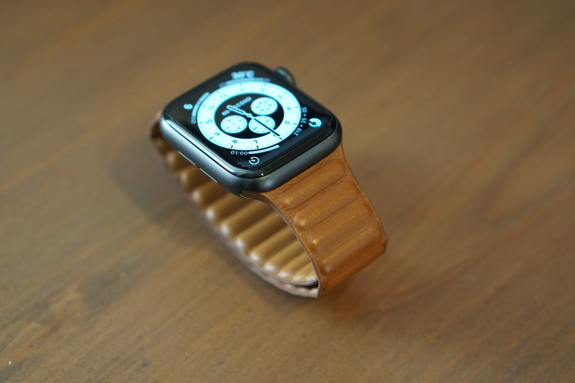 有名な 純正 Apple Watch レザーリンク ミッドナイト 45mm S M 